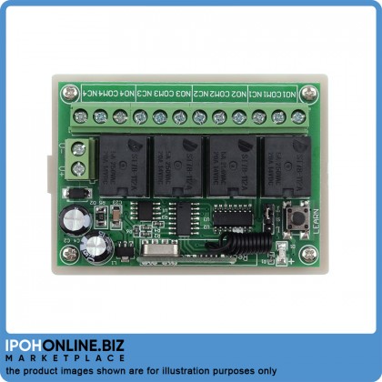 DC 12V 4CH Wireless Remote Control Switch 1 Receiver + 2 Transmitters 433MHz DC 12V 4CH Wireless Remote Control Switch 1 Receiver + 2 Transmitters 433MHz