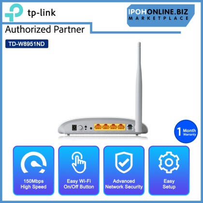 TP-LINK TD-W8951ND 150 Mbps Wireless N ADSL2+ Modem Router TP-LINK TD-W8951ND 150 Mbps Wireless N ADSL2+ Modem Router