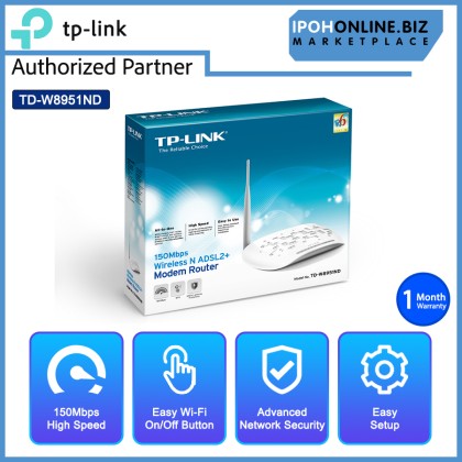 TP-LINK TD-W8951ND 150 Mbps Wireless N ADSL2+ Modem Router TP-LINK TD-W8951ND 150 Mbps Wireless N ADSL2+ Modem Router