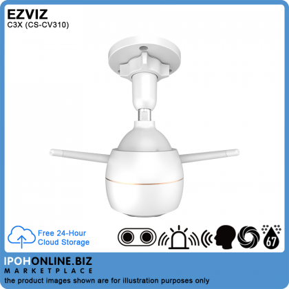 EZVIZ C3X Cloud AI-Powered Dark-Fighter Colour Night Vision FHD 1080P H.265 2MP 2.8mm IP67 Outdoor Smart Dual-lens WiFi Camera - FOC 24Hr Cloud Storage EZVIZ C3X Cloud AI-Powered Dark-Fighter Colour Night Vision FHD 1080P H.265 2MP 2.8mm IP67 Outdoor Smart Dual-lens WiFi Camera - FOC 24Hr Cloud Storage