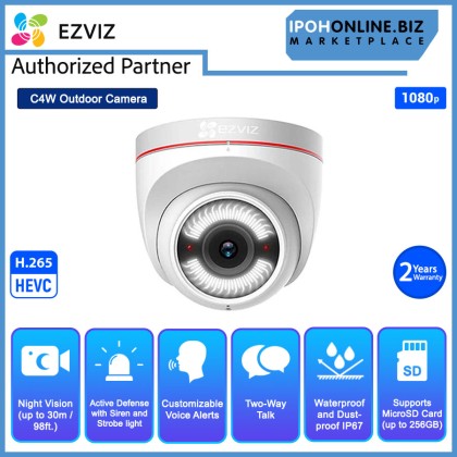 EZVIZ C4W 2.8mm 2MP 1080P FHD H.265 IP67 Outdoor Smart WiFi Camera - Active Defense With Siren / Strobe Light EZVIZ C4W 2.8mm 2MP 1080P FHD H.265 IP67 Outdoor Smart WiFi Camera - Active Defense With Siren / Strobe Light