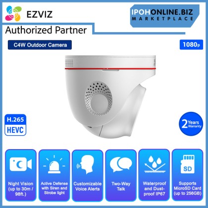 EZVIZ C4W 2.8mm 2MP 1080P FHD H.265 IP67 Outdoor Smart WiFi Camera - Active Defense With Siren / Strobe Light EZVIZ C4W 2.8mm 2MP 1080P FHD H.265 IP67 Outdoor Smart WiFi Camera - Active Defense With Siren / Strobe Light