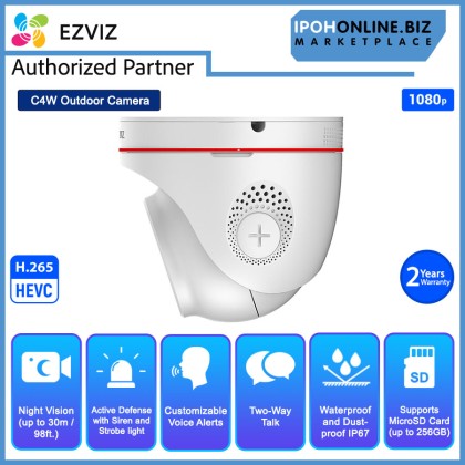 EZVIZ C4W 2.8mm 2MP 1080P FHD H.265 IP67 Outdoor Smart WiFi Camera - Active Defense With Siren / Strobe Light EZVIZ C4W 2.8mm 2MP 1080P FHD H.265 IP67 Outdoor Smart WiFi Camera - Active Defense With Siren / Strobe Light