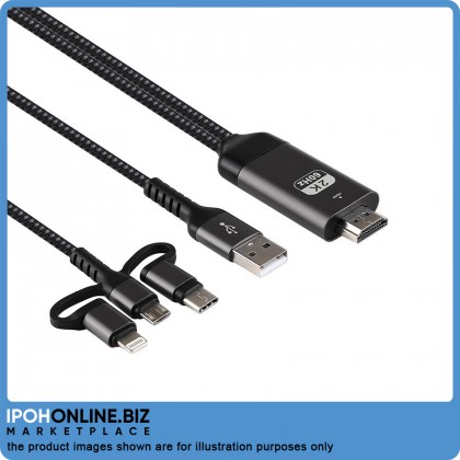 3 in 1 Cast Phone to HDTV Cable (Lightning/Micro/Type-C/HDTV) 3 in 1 Cast Phone to HDTV Cable (Lightning/Micro/Type-C/HDTV)