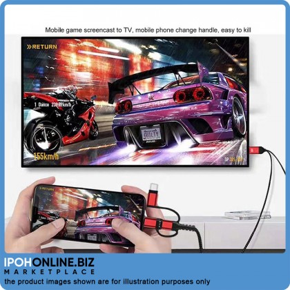 3 in 1 Cast Phone to HDTV Cable (Lightning/Micro/Type-C/HDTV) 3 in 1 Cast Phone to HDTV Cable (Lightning/Micro/Type-C/HDTV)