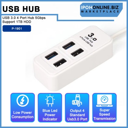 USB 3.0 4 Port Hub 5Gbps Support 1TB HDD USB 3.0 4 Port Hub 5Gbps Support 1TB HDD