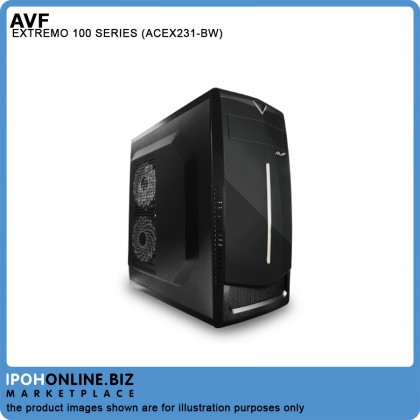 AVF EXTREMO 100 SERIES ACEX231-BW BLACK/WHITE 7 PCI Slots ATX Casing with PSU 500W + CPU 8pin AVF EXTREMO 100 SERIES ACEX231-BW BLACK/WHITE 7 PCI Slots ATX Casing with PSU 500W + CPU 8pin