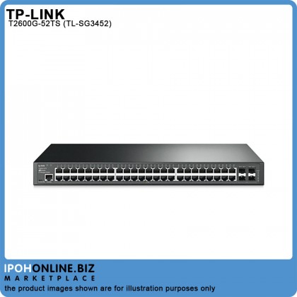 TP-LINK T2600G-52TS JetStream 48 Port Gigabit L2 Managed Switch with 4 SFP Slots (TL-SG3452)
