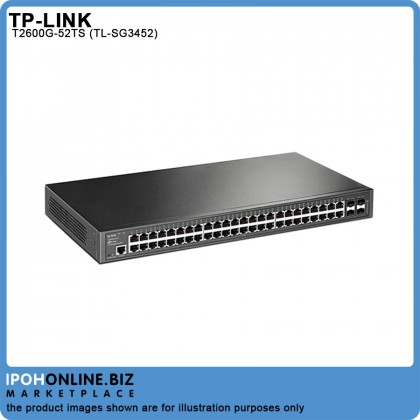TP-LINK T2600G-52TS JetStream 48 Port Gigabit L2 Managed Switch with 4 SFP Slots (TL-SG3452)