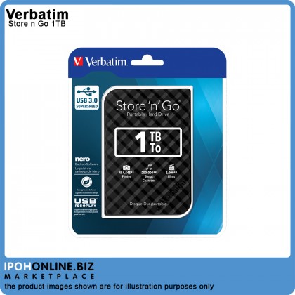 Verbatim Store n Go 1TB USB 3.0 Portable HDD - Black