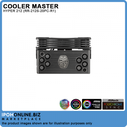 Cooler Master RR-212S-20PC-R1 HYPER 212 RGB Black Edition With RGB Fan CPU Cooler - Intel LGA2066 LGA2011-V3 AMD AM4 AM3+ Cooler Master RR-212S-20PC-R1 HYPER 212 RGB Black Edition With RGB Fan CPU Cooler - Intel LGA2066 LGA2011-V3 AMD AM4 AM3+