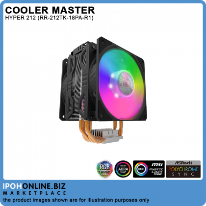 Cooler Master RR-212TK-18PA-R1 HYPER 212 LED Turbo ARGB CPU Cooler - Intel LGA2066 LGA2011-V3 AMD AM4 AM3+