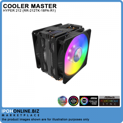 Cooler Master RR-212TK-18PA-R1 HYPER 212 LED Turbo ARGB CPU Cooler - Intel LGA2066 LGA2011-V3 AMD AM4 AM3+