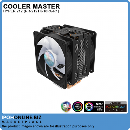 Cooler Master RR-212TK-18PA-R1 HYPER 212 LED Turbo ARGB CPU Cooler - Intel LGA2066 LGA2011-V3 AMD AM4 AM3+