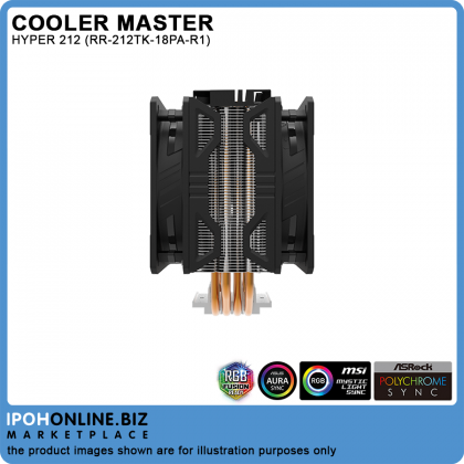 Cooler Master RR-212TK-18PA-R1 HYPER 212 LED Turbo ARGB CPU Cooler - Intel LGA2066 LGA2011-V3 AMD AM4 AM3+