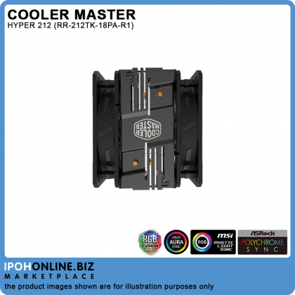 Cooler Master RR-212TK-18PA-R1 HYPER 212 LED Turbo ARGB CPU Cooler - Intel LGA2066 LGA2011-V3 AMD AM4 AM3+