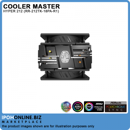 Cooler Master RR-212TK-18PA-R1 HYPER 212 LED Turbo ARGB CPU Cooler - Intel LGA2066 LGA2011-V3 AMD AM4 AM3+