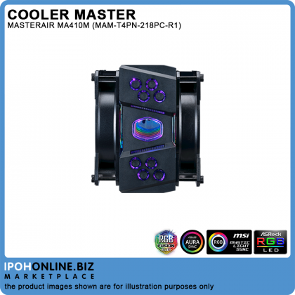 Cooler Master MasterAir MA410M With Addressable RGB Lighting And Dual MF120R Air Balance Fan CPU Cooler - Intel LGA2066 LGA2011-V3 AMD AM4 AM3+ Cooler Master MasterAir MA410M With Addressable RGB Lighting And Dual MF120R Air Balance Fan CPU Cooler - Intel LGA2066 LGA2011-V3 AMD AM4 AM3+
