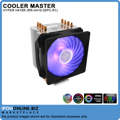 Cooler Master Hyper H410R RGB With RGB LED PWM Fan CPU Cooler - Intel LGA2066 LGA2011-V3 AMD AM4 AM3+ Cooler Master Hyper H410R RGB With RGB LED PWM Fan CPU Cooler - Intel LGA2066 LGA2011-V3 AMD AM4 AM3+