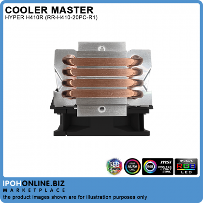 Cooler Master Hyper H410R RGB With RGB LED PWM Fan CPU Cooler - Intel LGA2066 LGA2011-V3 AMD AM4 AM3+ Cooler Master Hyper H410R RGB With RGB LED PWM Fan CPU Cooler - Intel LGA2066 LGA2011-V3 AMD AM4 AM3+