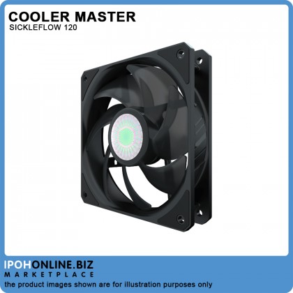 Cooler Master SickleFlow 120 Non LED Black 4Pin PWM 120mm 4.7 Inch PC Chassis Cooling Case Fan