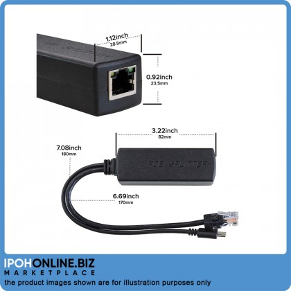 Active PoE Splitter USB Type-C 5V Power Over Ethernet IEEE 802.3af for Raspberry Pi 4