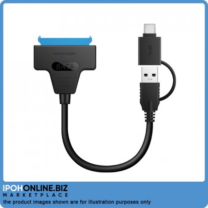 2 In 1 USB 3.0 / Type-C to SATA 7+15 Pin Cable Adapter for 2.5" HDD Hard Drive 2 In 1 USB 3.0 / Type-C to SATA 7+15 Pin Cable Adapter for 2.5" HDD Hard Drive