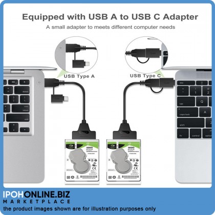 2 In 1 USB 3.0 / Type-C to SATA 7+15 Pin Cable Adapter for 2.5" HDD Hard Drive 2 In 1 USB 3.0 / Type-C to SATA 7+15 Pin Cable Adapter for 2.5" HDD Hard Drive