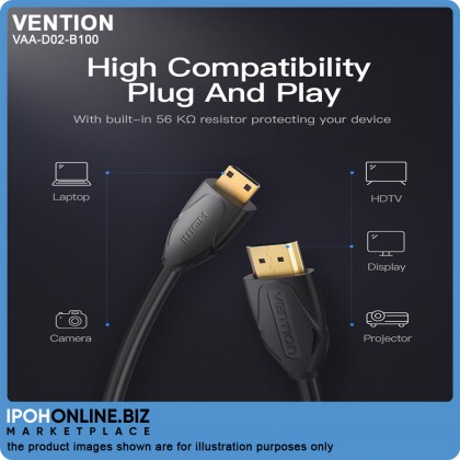 VENTION Mini HDMI to HDMI Cable 1.4V (1 Meter) VENTION Mini HDMI to HDMI Cable 1.4V (1 Meter)