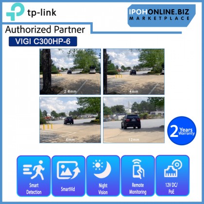 TP-LINK VIGI C300HP-6 3MP Outdoor Bullet Network IP Camera CCTV H.265+ 6mm Lens PoE/12V IP67 ONVIF TP-LINK VIGI C300HP-6 3MP Outdoor Bullet Network IP Camera CCTV H.265+ 6mm Lens PoE/12V IP67 ONVIF