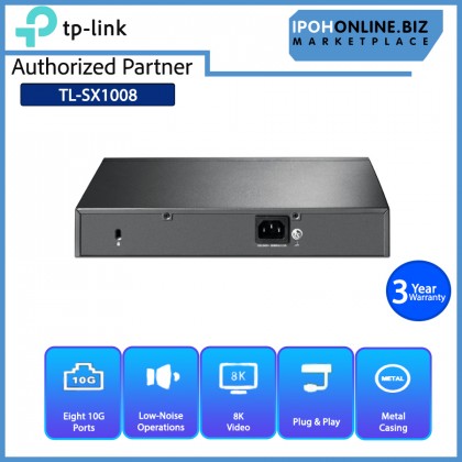 TP-Link TL-SX1008 8 Port 10G Desktop / Rackmount Performance Network Switch - Auto-negotiation for 5-speed (100Mbps/1G/2.5G/5G/10G)