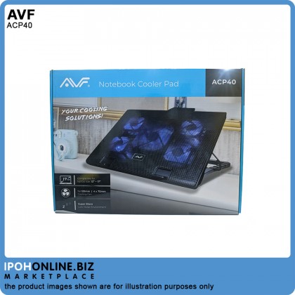 AVF ACP40 Notebook Cooler Pad - Super Silent Cooling Fan / Adjustable Stand and Compatible for 12" ~ 17" Laptop AVF ACP40 Notebook Cooler Pad - Super Silent Cooling Fan / Adjustable Stand and Compatible for 12" ~ 17" Laptop