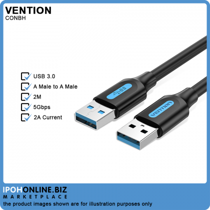 VENTION USB3.0 A Male To A Male Cable 2A 5Gbps 2M High Speed Fast Transmission USB Extension Cable