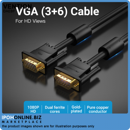 VENTION VGA Cable Male To Male Cable 1M 1080P 5M 10M Braided Shielding Cord For HDTV PC