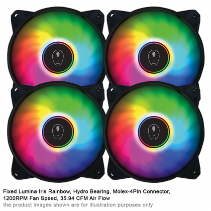 Gaming Freak GF-RBOW120 FIXED LUMINA IRIS RAINBOW 12cm LED PC Fan Gaming Freak GF-RBOW120 FIXED LUMINA IRIS RAINBOW 12cm LED PC Fan