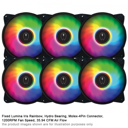 Gaming Freak GF-RBOW120 FIXED LUMINA IRIS RAINBOW 12cm LED PC Fan Gaming Freak GF-RBOW120 FIXED LUMINA IRIS RAINBOW 12cm LED PC Fan