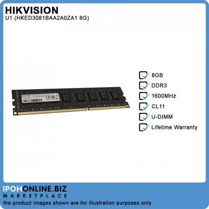 HIKVISION U1 8GB DDR3 1600 1.5V UDIMM Desktop PC RAM HIKVISION U1 8GB DDR3 1600 1.5V UDIMM Desktop PC RAM