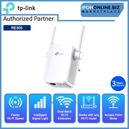 TP-LINK RE305 AC1200 Wireless Dual Band Extender WiFi Booster Repeater TP-LINK RE305 AC1200 Wireless Dual Band Extender WiFi Booster Repeater