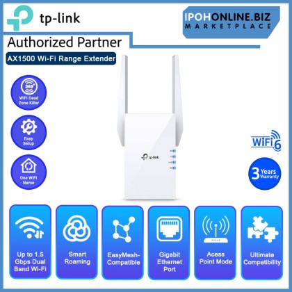 TP-Link RE505X AX1500 WiFi 6 Dual Band Range Extender Repeater OneMesh Access Point TP-Link RE505X AX1500 WiFi 6 Dual Band Range Extender Repeater OneMesh Access Point
