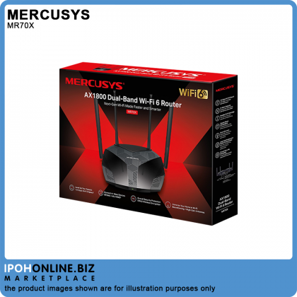 Mercusys MR70X AX1800 Wireless Dual Band Gigabit MU-MIMO WiFi 6 Router With VPN & Access Point - Unifi Time Maxis Celcom Digi Allo Mercusys MR70X AX1800 Wireless Dual Band Gigabit MU-MIMO WiFi 6 Router With VPN & Access Point - Unifi Time Maxis Celcom Digi Allo
