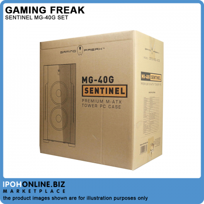 Gaming Freak SENTINEL MG-40G Premium Middle Tower Gaming Case - Tempered Glass Edition + Gaming Freak LED Fan Gaming Freak SENTINEL MG-40G Premium Middle Tower Gaming Case - Tempered Glass Edition + Gaming Freak LED Fan
