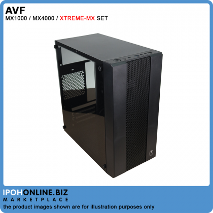 AVF MX1000 / MX4000 / XTREME MX Premium Micro ATX Black Tower PC Casing + 2 LED PC Fan