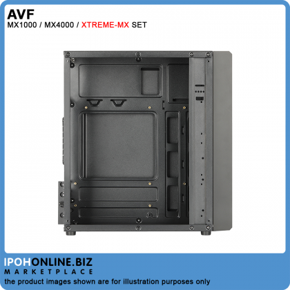 AVF MX1000 / MX4000 / XTREME MX Premium Micro ATX Black Tower PC Casing + 2 LED PC Fan