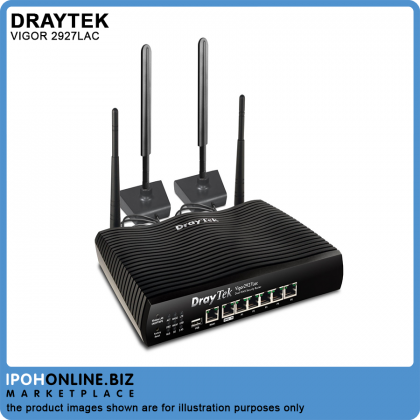 DrayTek Vigor 2927Lac Dual WAN Load Balancing Gigabit Firewall VPN 4G LTE Router Bandwidth Management with APP QoS DrayTek Vigor 2927Lac Dual WAN Load Balancing Gigabit Firewall VPN 4G LTE Router Bandwidth Management with APP QoS