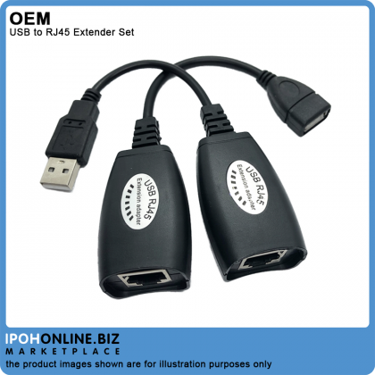 USB Extension Ethernet RJ45 Cat5e/6 Cable LAN Adapter Extender Over Repeater Set