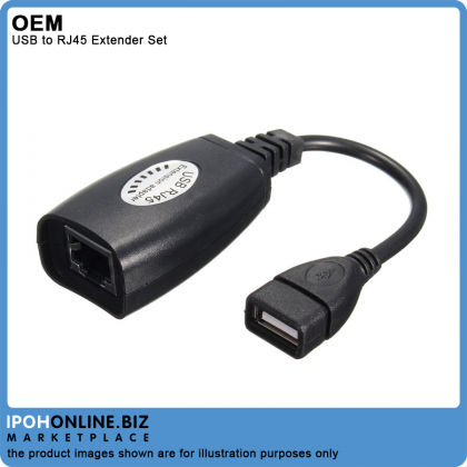 USB Extension Ethernet RJ45 Cat5e/6 Cable LAN Adapter Extender Over Repeater Set