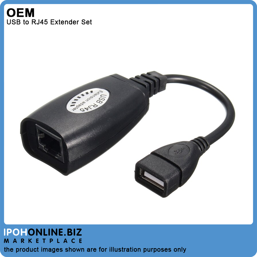 USB Extension Ethernet RJ45 Cat5e/6 Cable LAN Adapter Extender Over ...