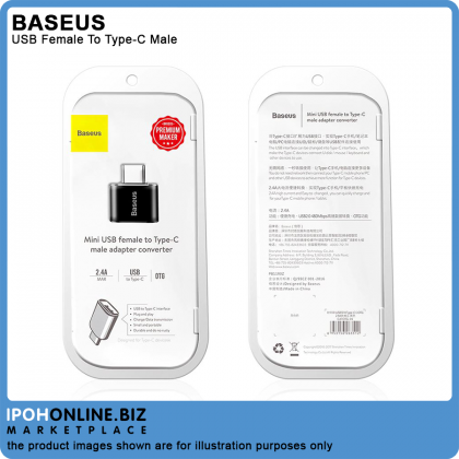 Baseus Mini USB Female to Type-C Male OTG Charger Plug Adapter Converter Baseus Mini USB Female to Type-C Male OTG Charger Plug Adapter Converter