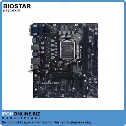 Biostar H510MX/E 10th & 11th Gen Intel H510 LGA1200 DDR4 M.2 DVI VGA HDMI Micro ATX Motherboard Biostar H510MX/E 10th & 11th Gen Intel H510 LGA1200 DDR4 M.2 DVI VGA HDMI Micro ATX Motherboard