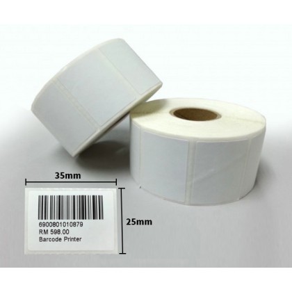 1 Roll 35mmx25mm Thermal Barcode Sticker - 800pcs / 1000 pcs Per Roll 1 Roll 35mmx25mm Thermal Barcode Sticker - 800pcs / 1000 pcs Per Roll